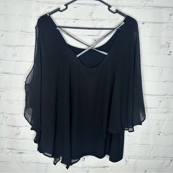 NY Collection large black flowy top - brand new with tags! - Picture 8 of 10